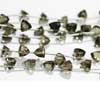 Natural Smoky Quartz Micro Faceted Trillion Top Drill Fancy Beads Strand Length 9 Inches and Size 7mm to 8mm approx 